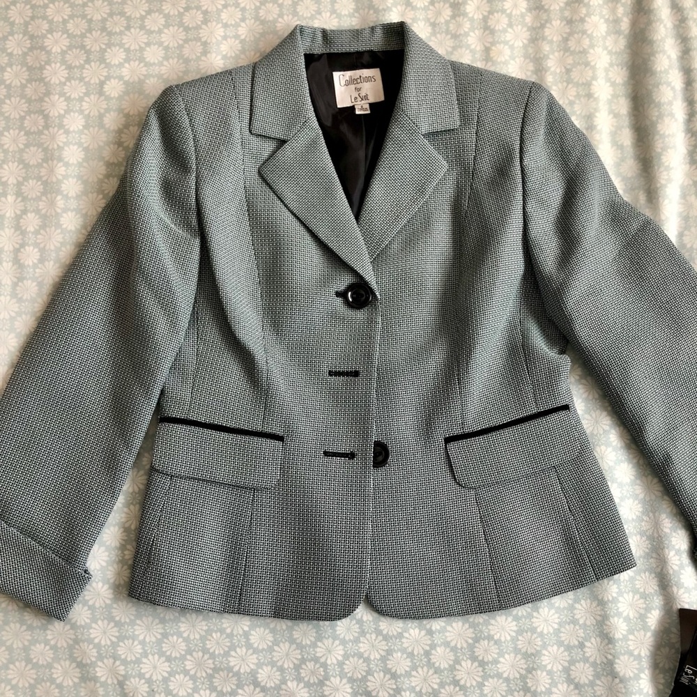 NWT Basket Weave Aquamarine Blazer